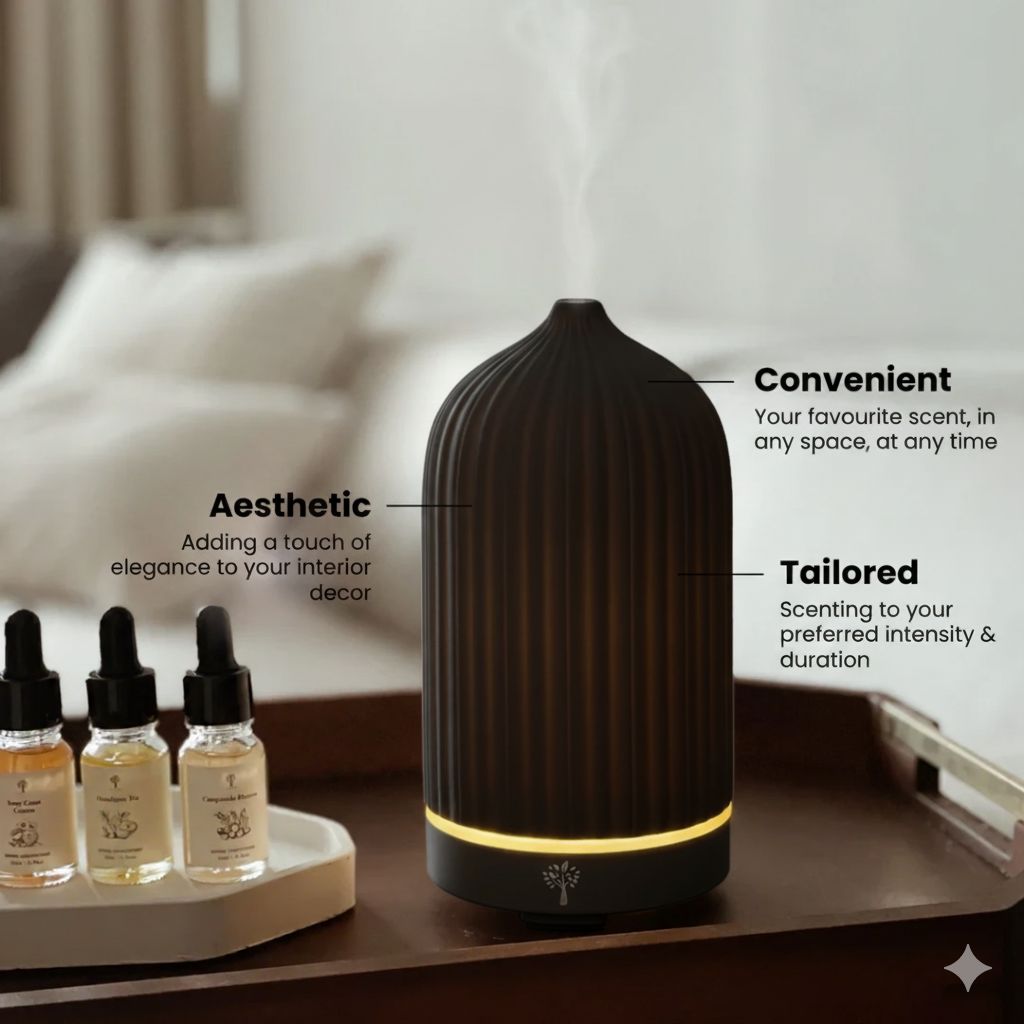 Black Coral Diffuser + 6-Pack Hotel Scent Bundle