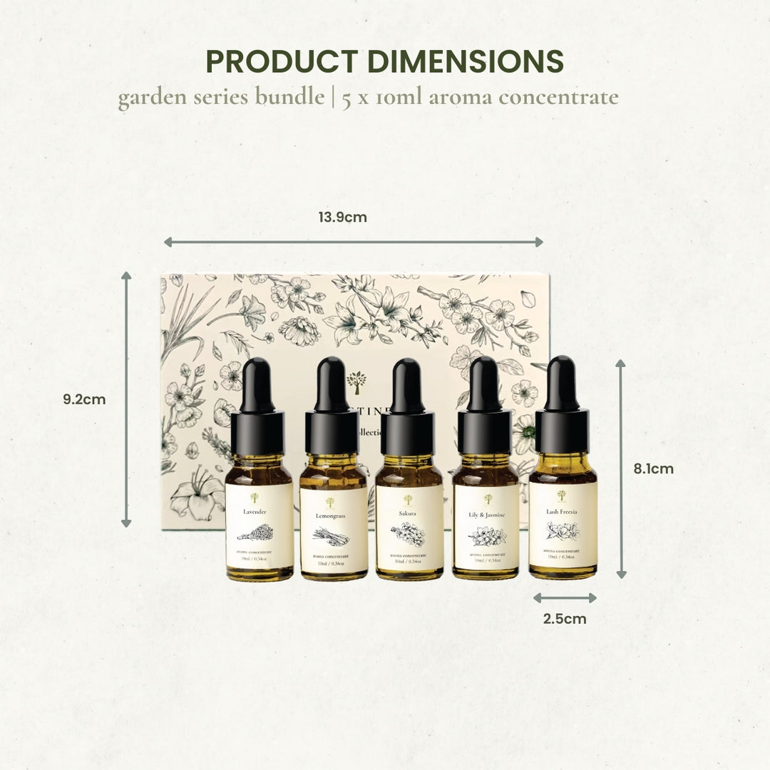 5-Pack Garden Aroma Concentrate Set (Free Mist Diffuser)