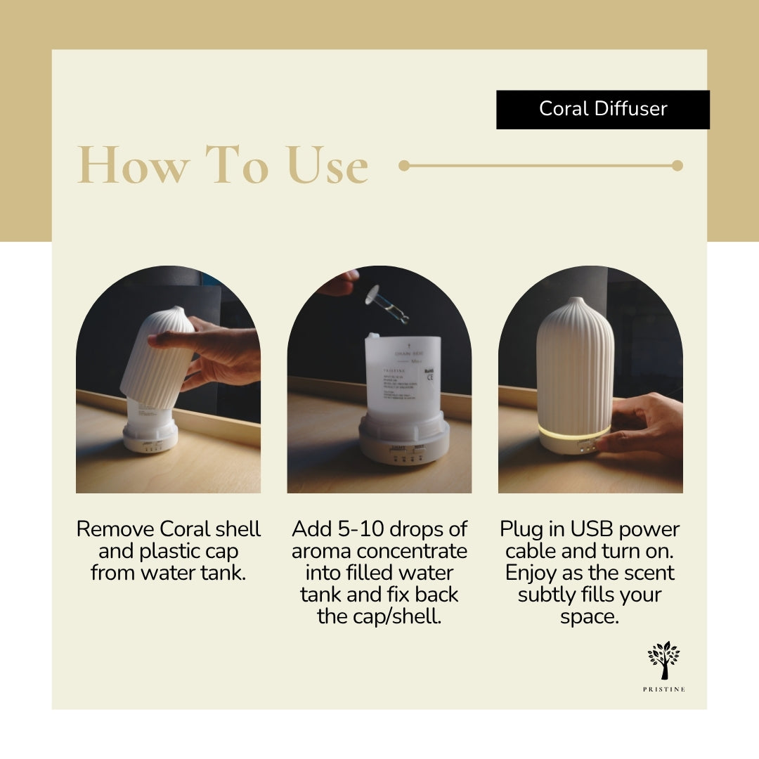 White Coral Diffuser + 6-Pack Hotel Scent Bundle
