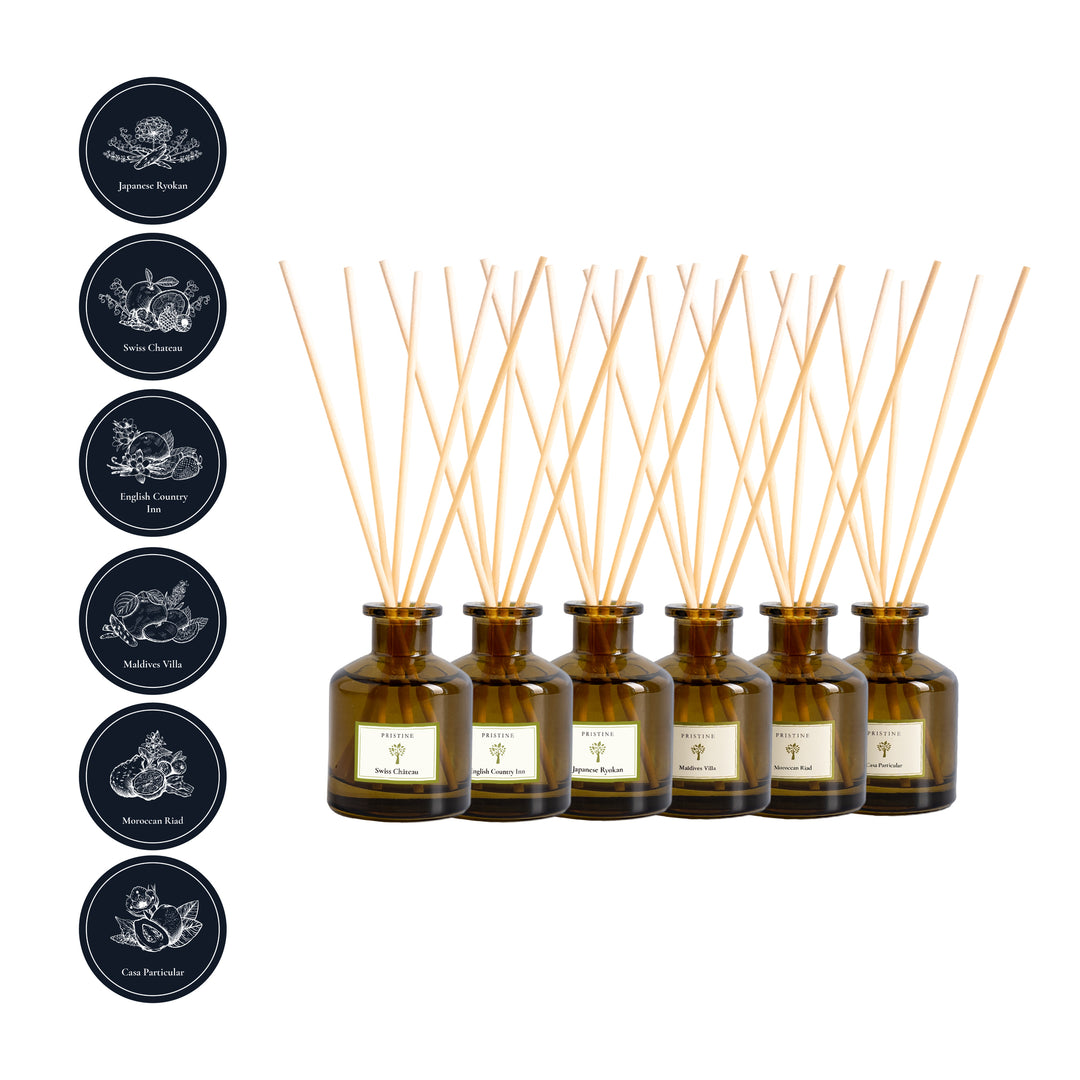 6-Pack Hotel Scent Reed Diffuser Bundle (50ml) | Pristine MY